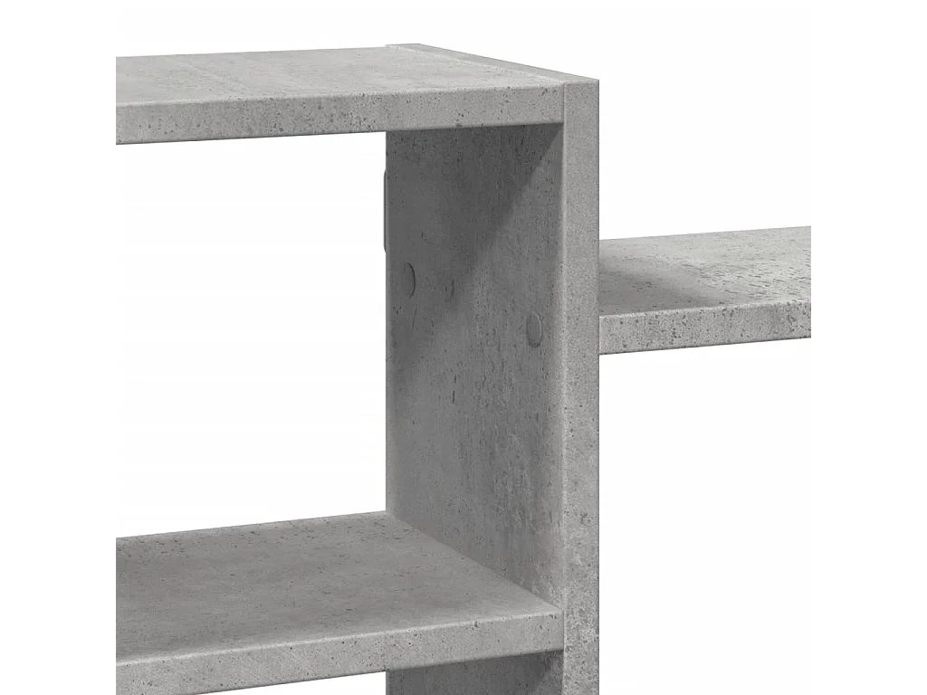 Wandschap 129x18x42 cm bewerkt hout betongrijs