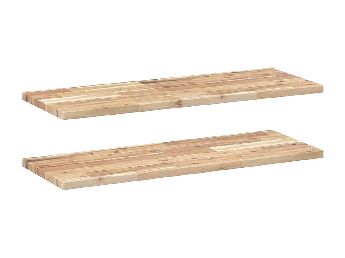 Mensole da Parete 2 pz 80x30x2 cm Legno Acacia Non Trattato
