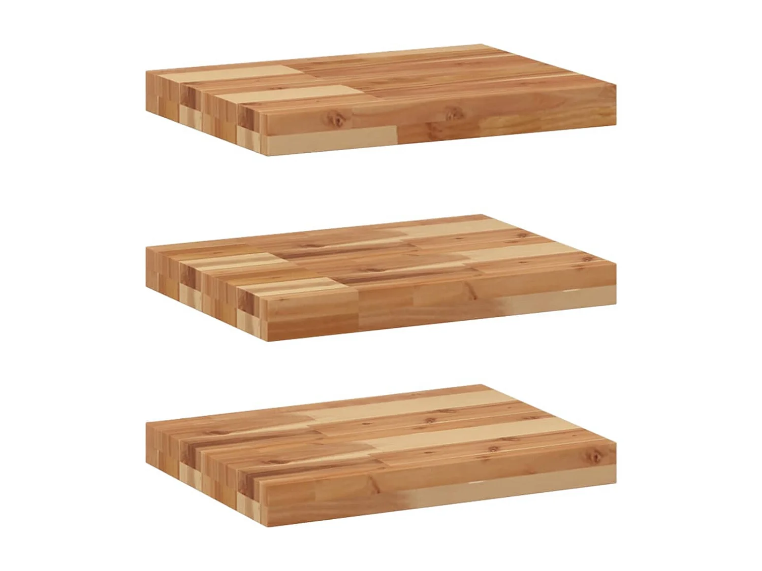 Mensole da Parete 3 pz 60x30x4 cm Legno Acacia Rifinito a Olio