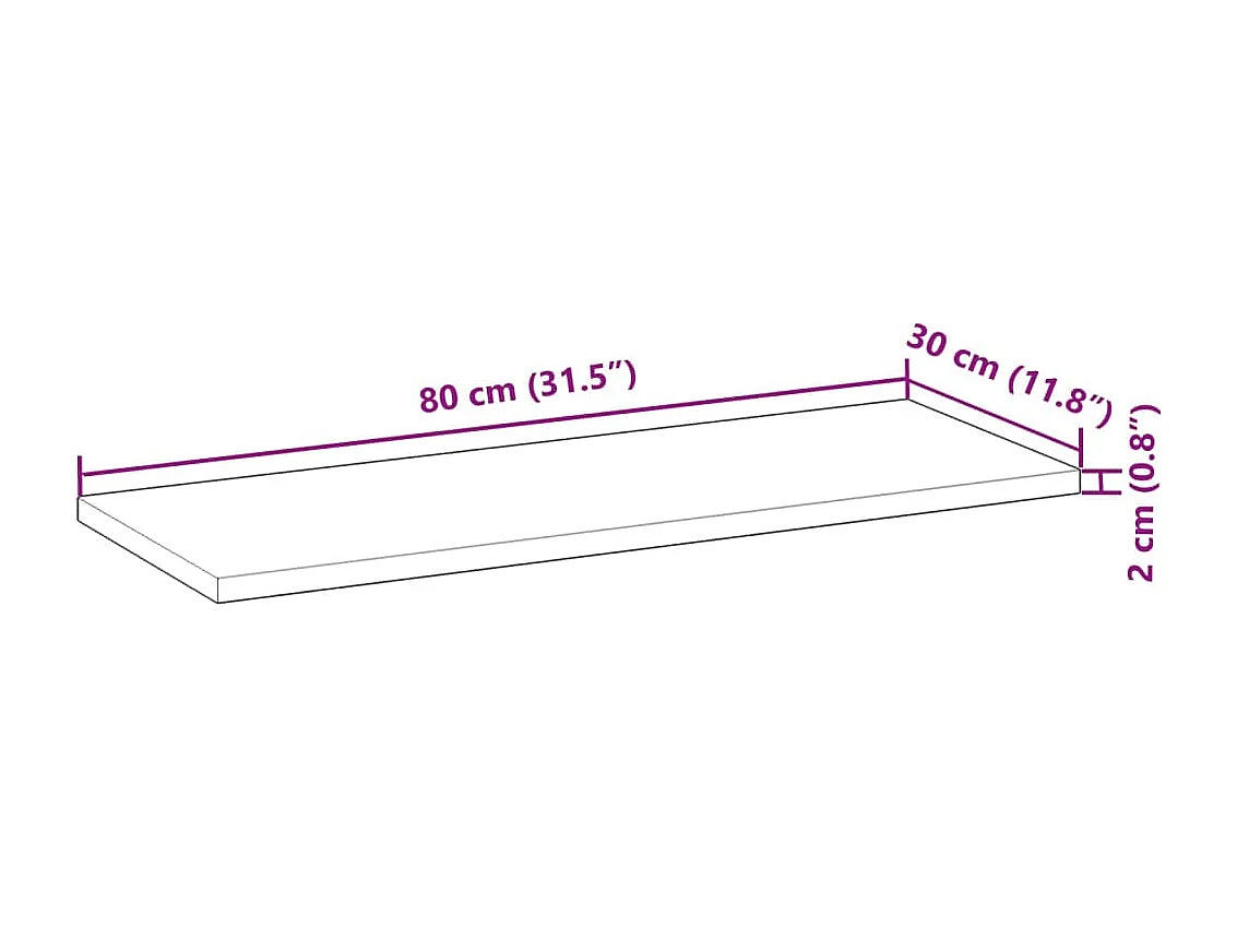 Mensole da Parete 3 pz 80x30x2 cm Legno Acacia Non Trattato