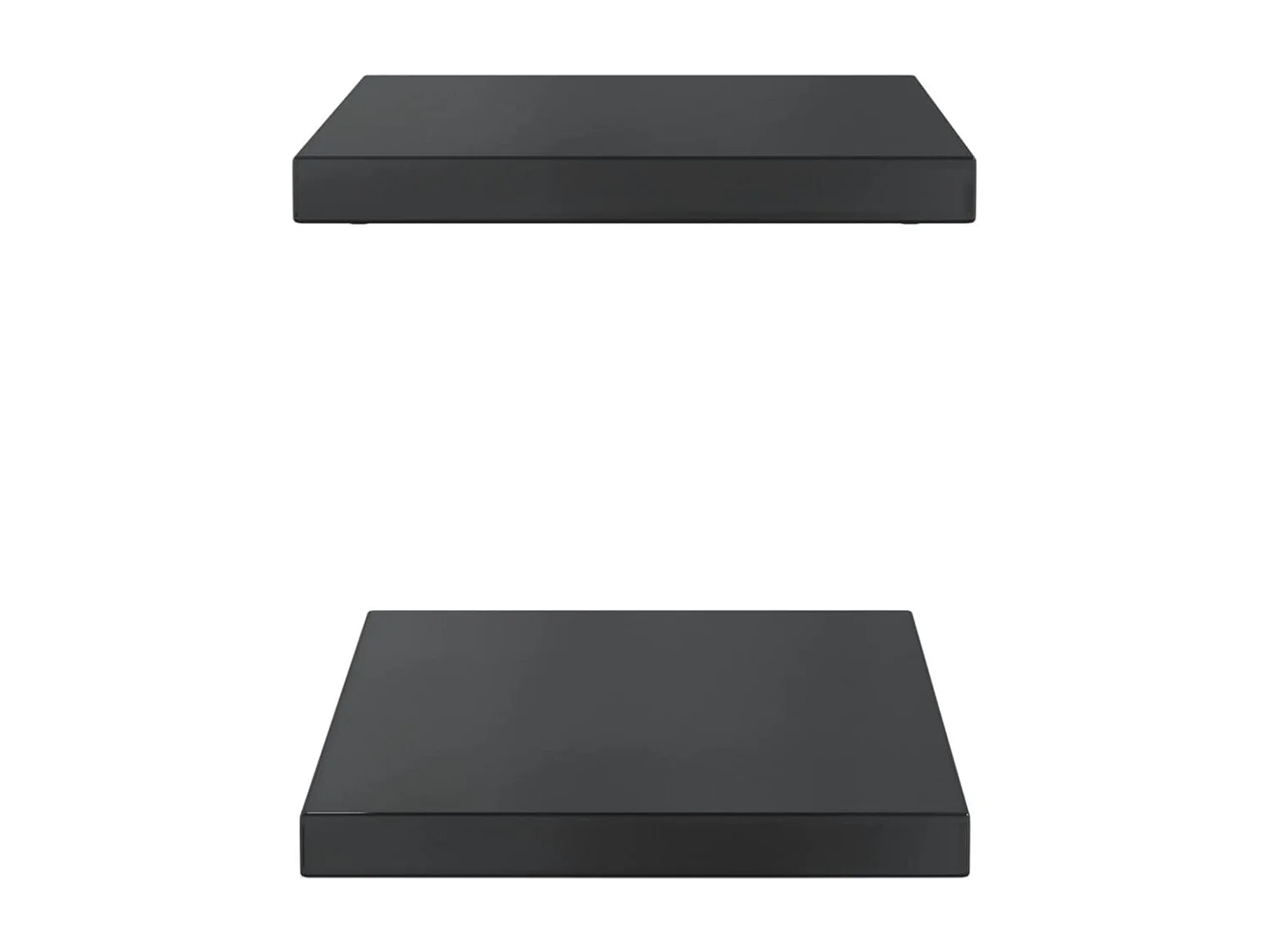 Mensole a Muro 2 pz 50x30x3 cm Nero in Acciaio Inossidabile