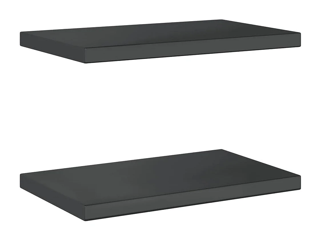 Prateleiras de parede 2 pcs 50x30x3 cm aço inoxidável prateado