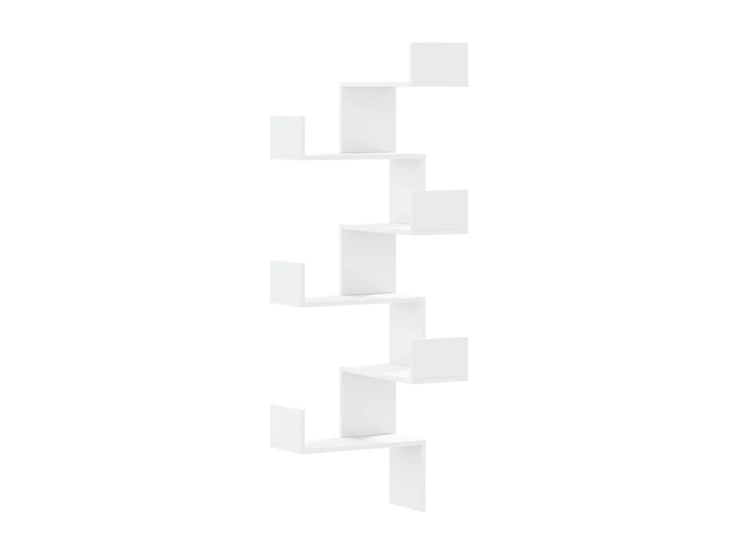 Scaffale Angolare Muro Bianco 45x45x147 cm Legno Multistrato