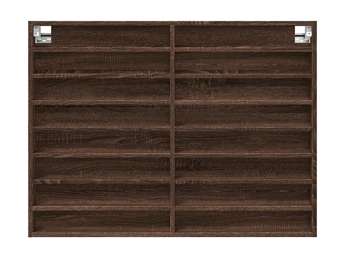 Vitrinenschrank Braun Eichen-Optik 100x8,5x75 cm Holzwerkstoff