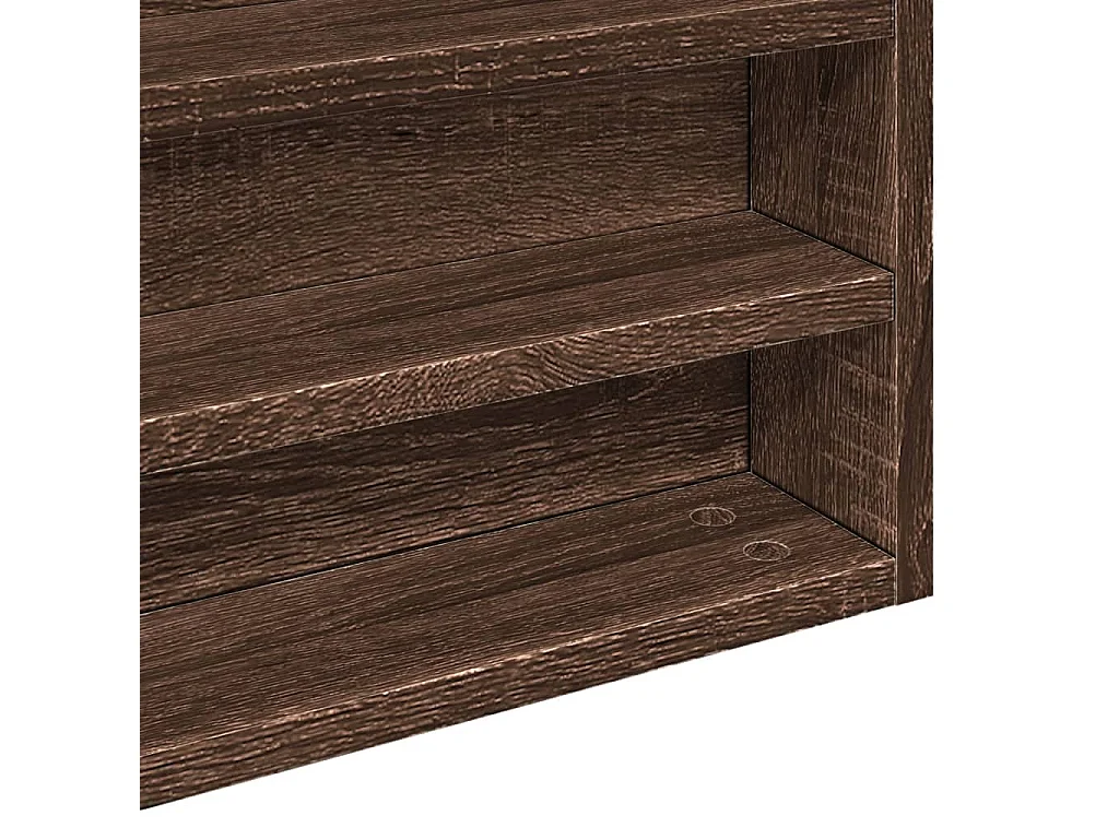 Vitrinenschrank Braun Eichen-Optik 100x8,5x75 cm Holzwerkstoff