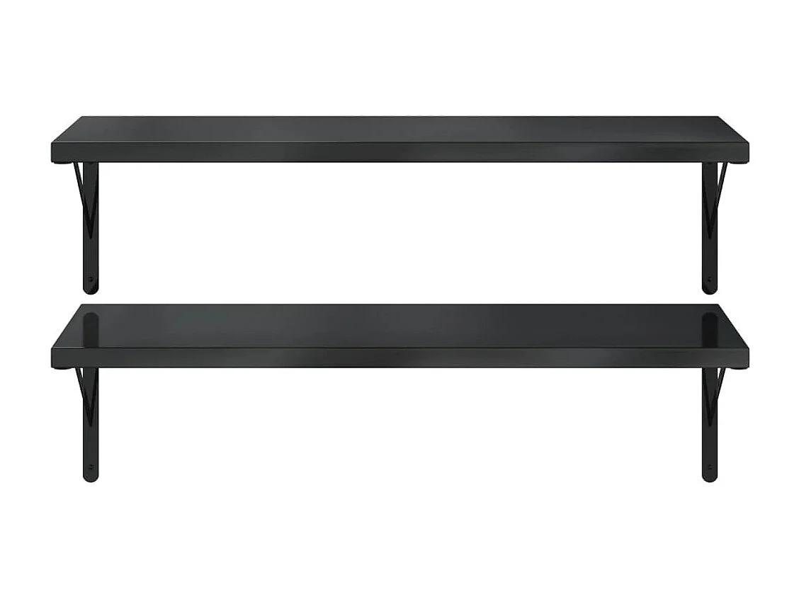 Wandregale 2 Stk. 100x40 cm Schwarz Edelstahl