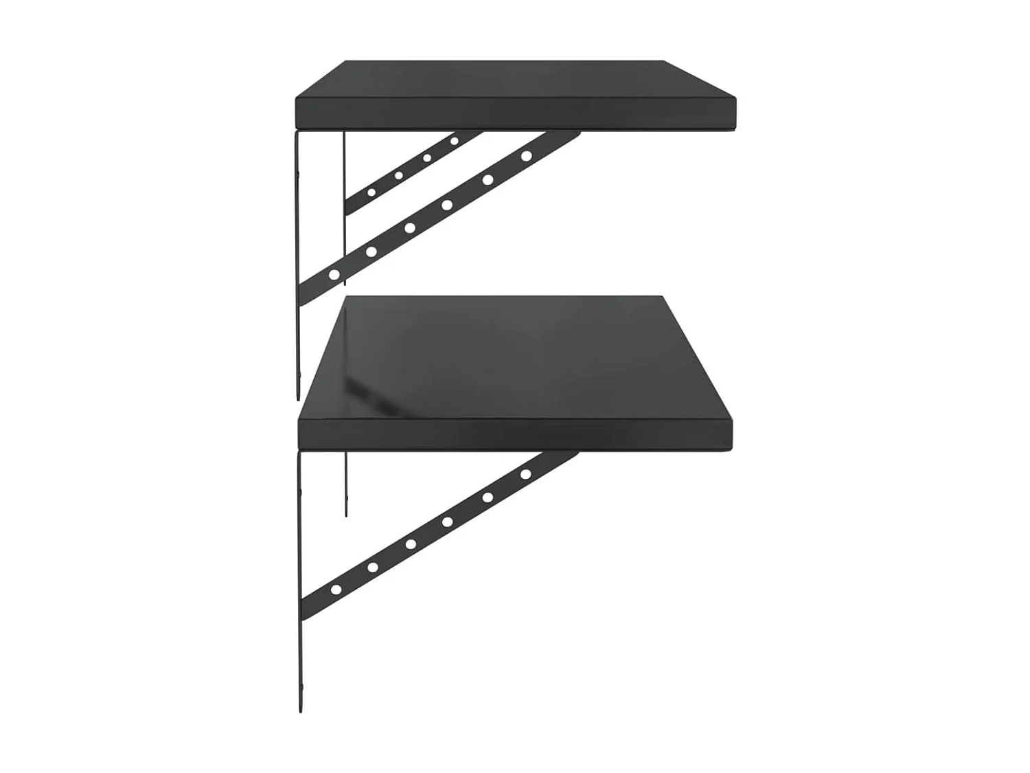 Wandregale 2 Stk. 100x40 cm Schwarz Edelstahl