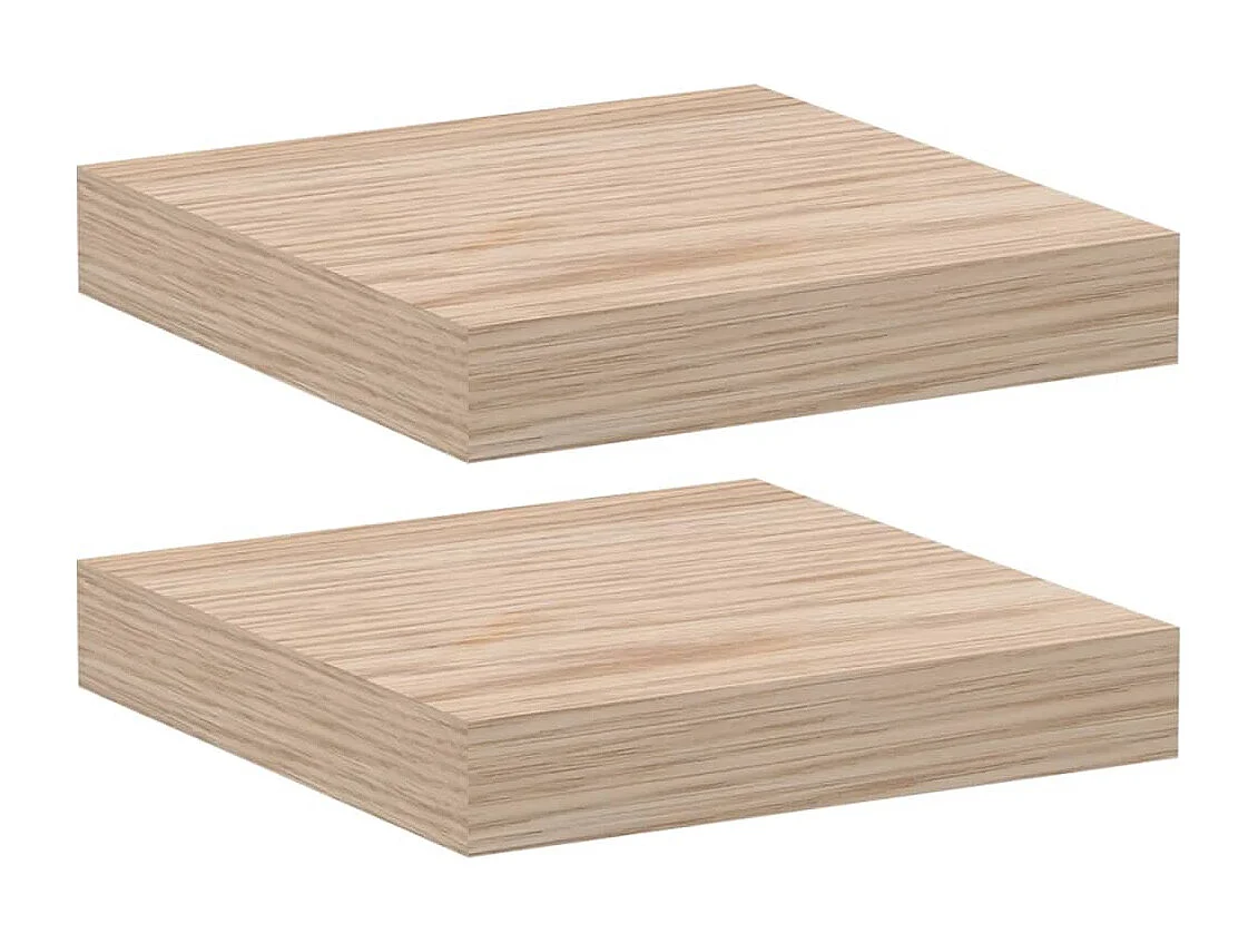 Estantes flotantes 2 uds madera de ingeniería 23x23,5x4 cm