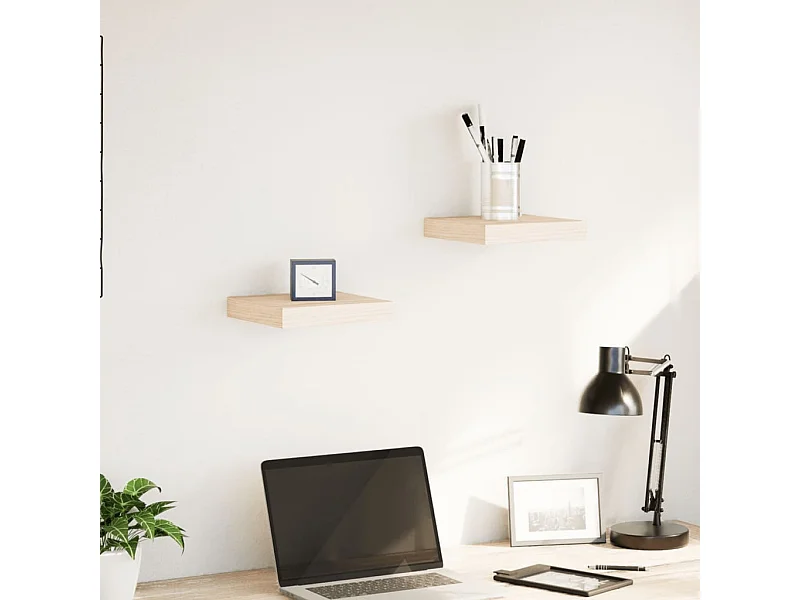 Étagères flottantes 2 pcs 23x23,5x4 cm bois d'ingénierie