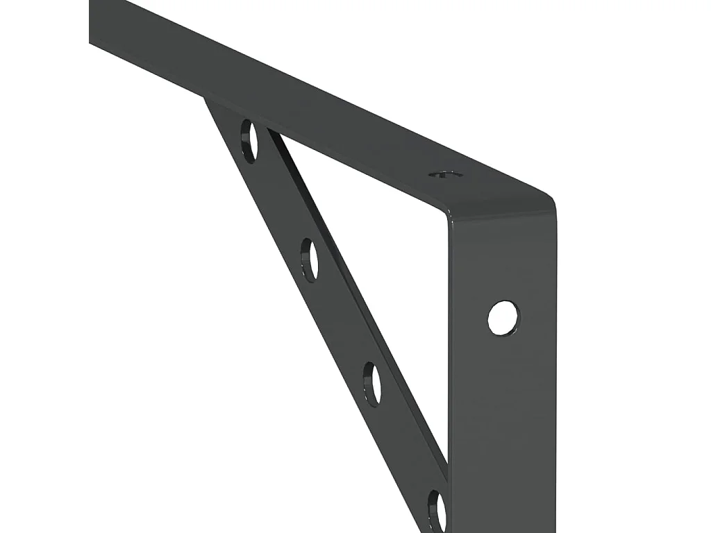 Supports d'étagères 4 pcs 30x2,5x15,5 cm noir acier inoxydable