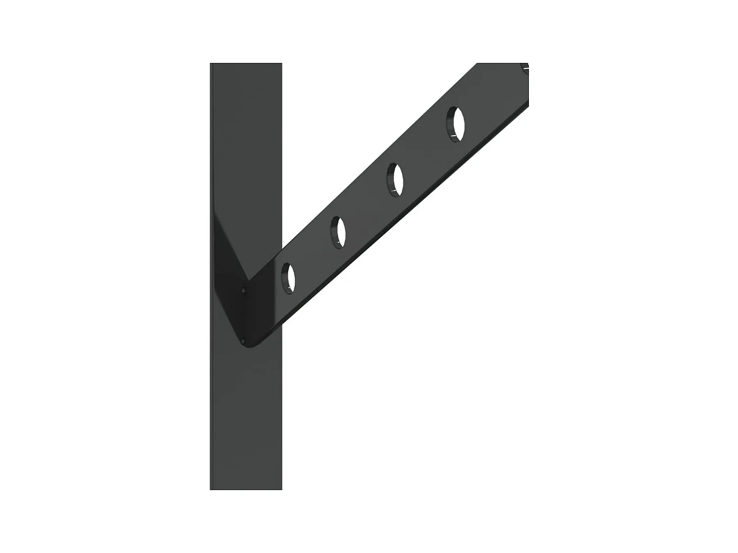 Staffe per Mensola 4 pz 30x2,5x15,5 cm in Acciaio Inox Nero