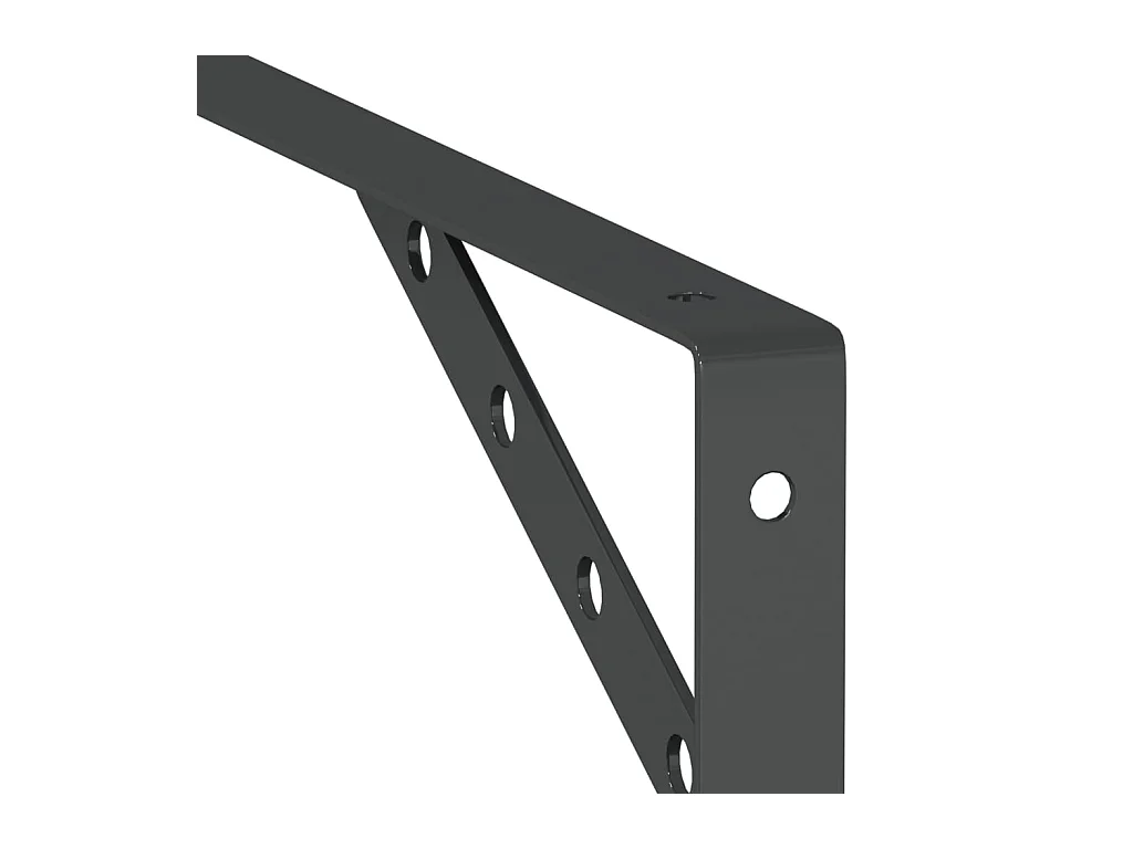 Staffe per Mensola 4 pz 30x2,5x15,5 cm in Acciaio Inox Nero