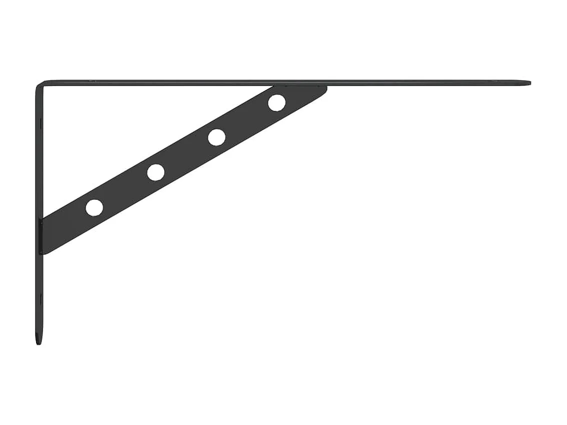 Soportes de estante 4 uds acero inoxidable negro 30x2,5x15,5 cm