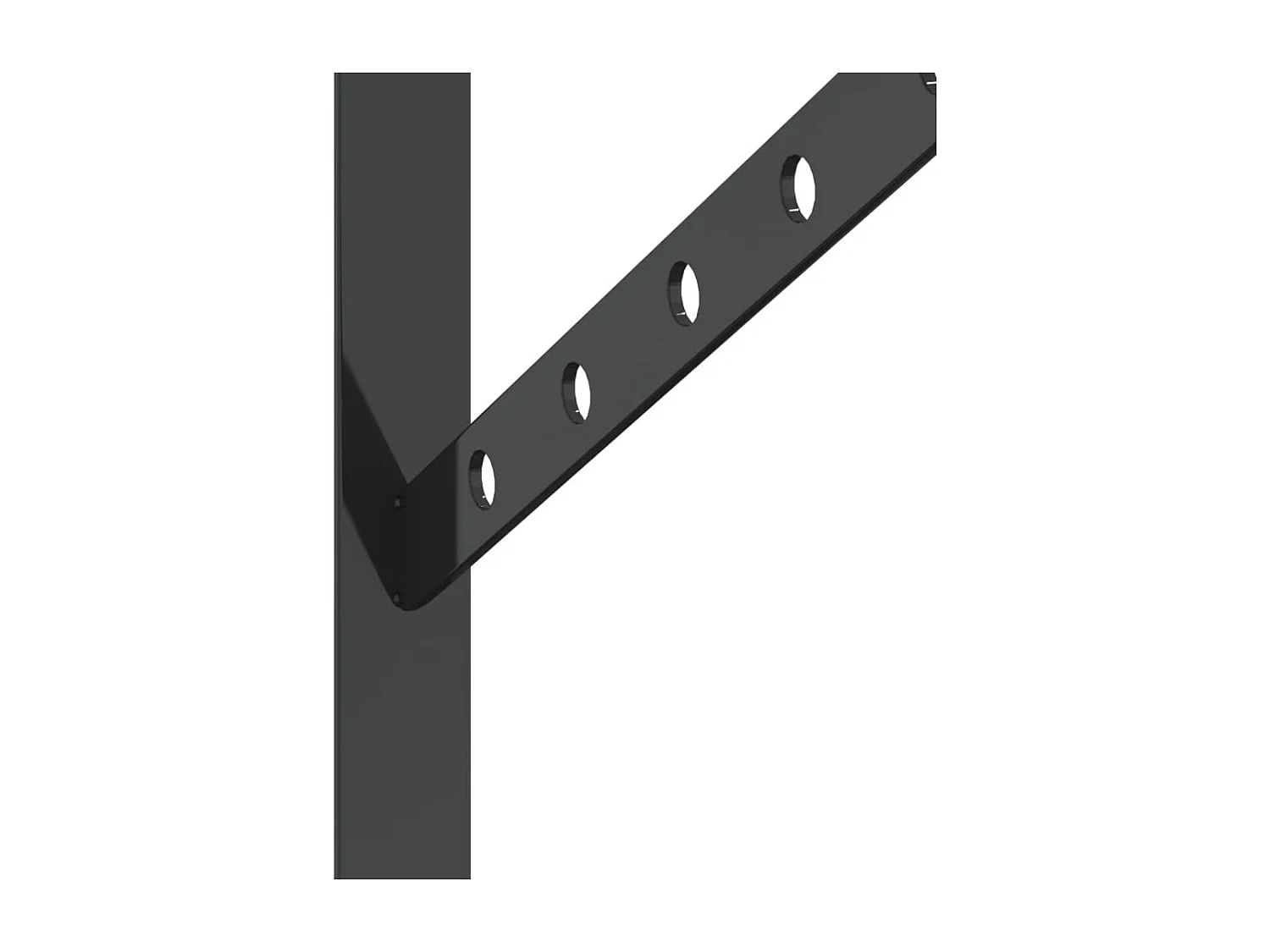 Soportes de estante 4 uds acero inoxidable negro 30x2,5x15,5 cm