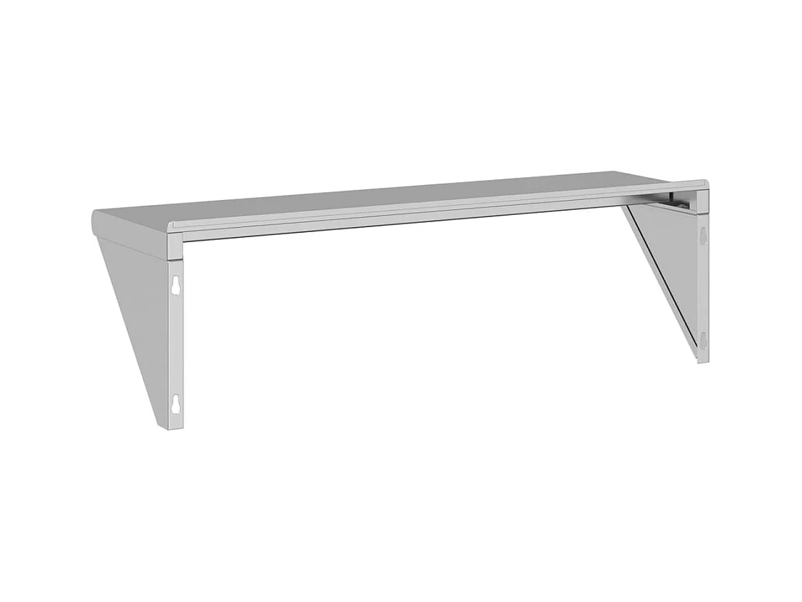 Wandregal 100x30x31 cm Silbern Edelstahl