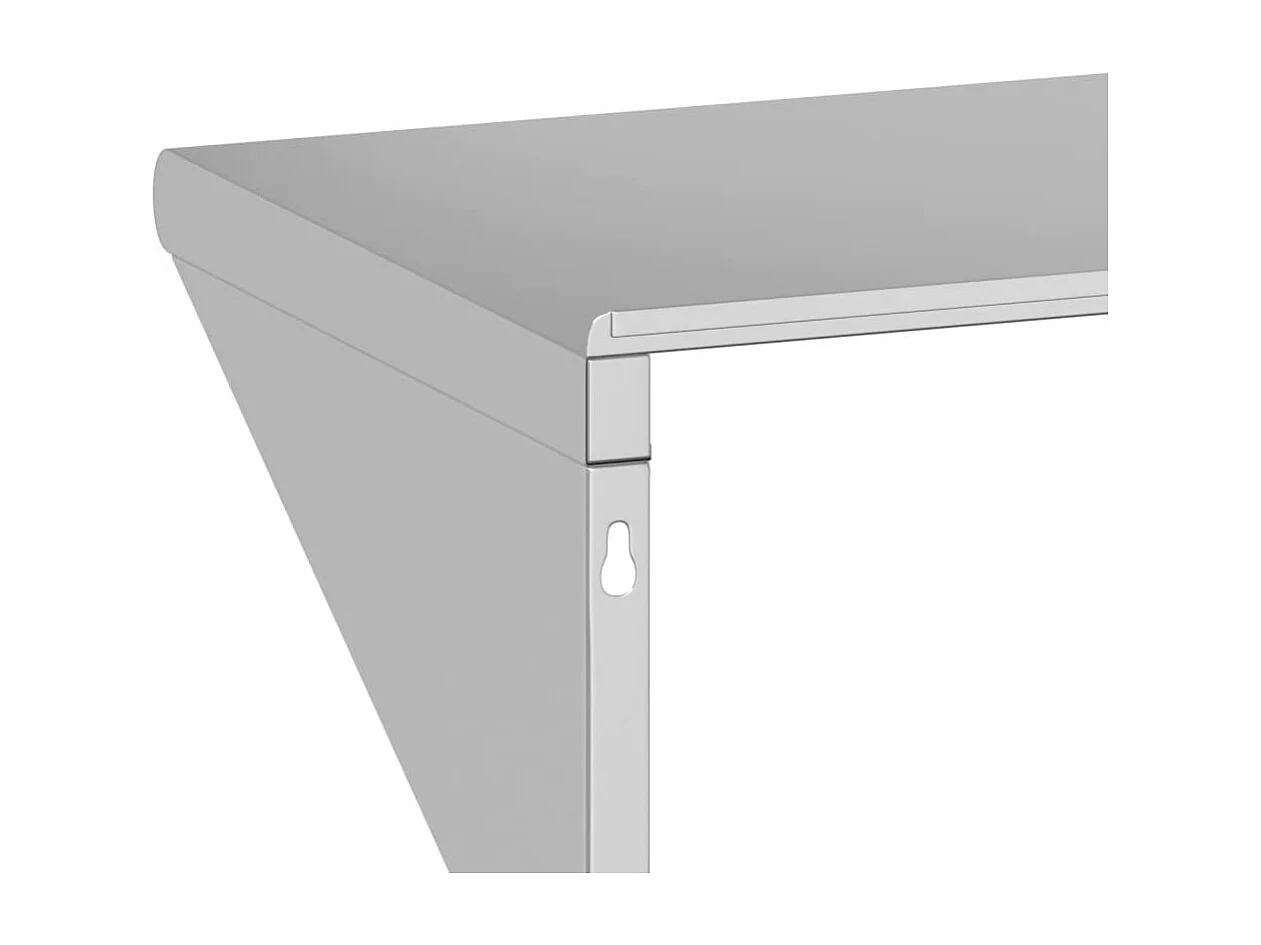 Wandregal 100x30x31 cm Silbern Edelstahl