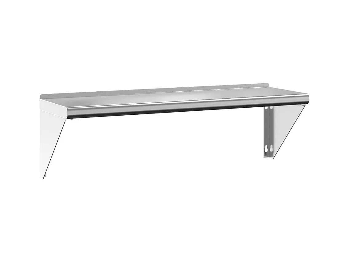 Mensola a Muro 100x30x31 cm Argento in Acciaio Inossidabile