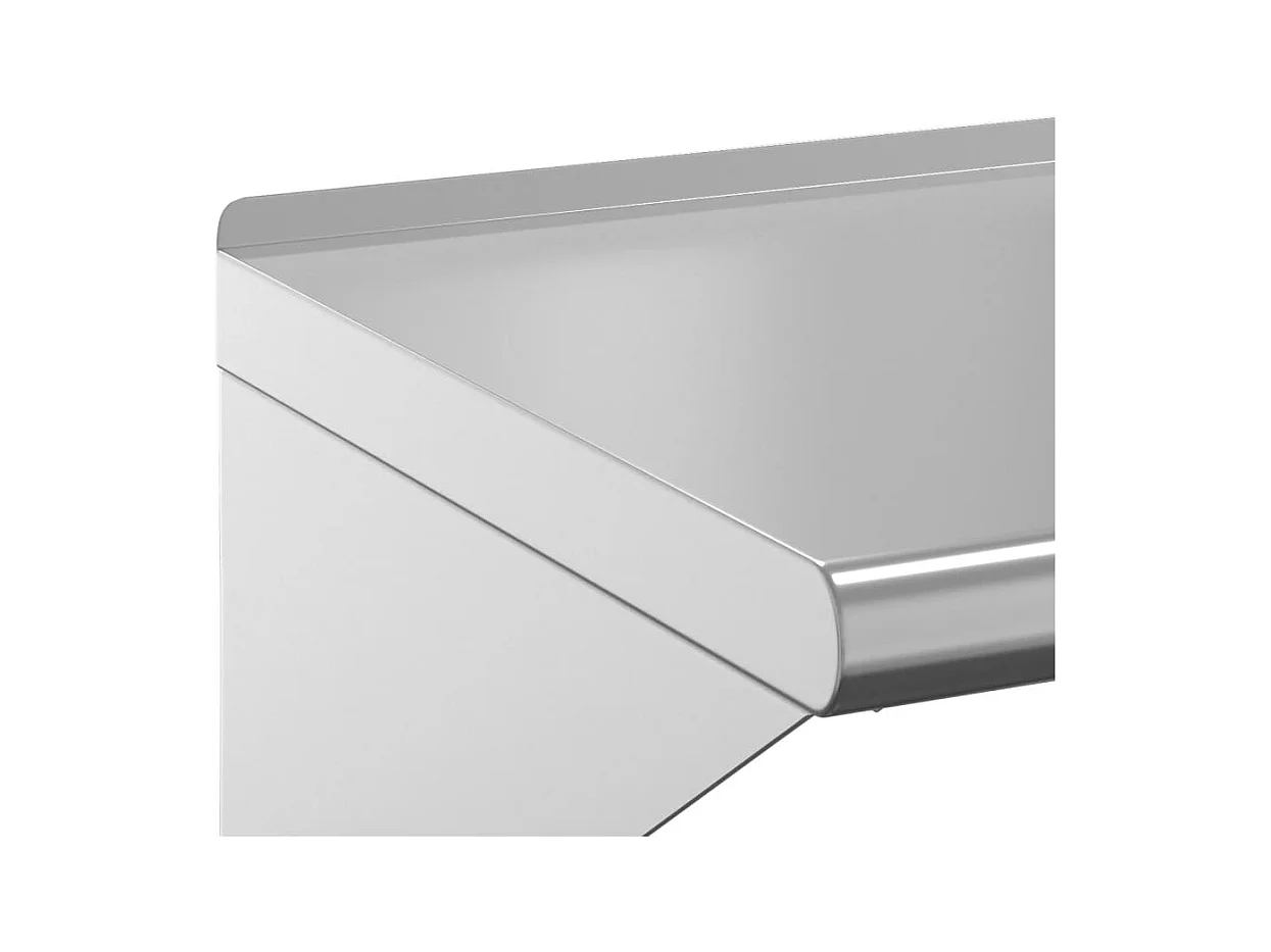 Mensola a Muro 100x30x31 cm Argento in Acciaio Inossidabile