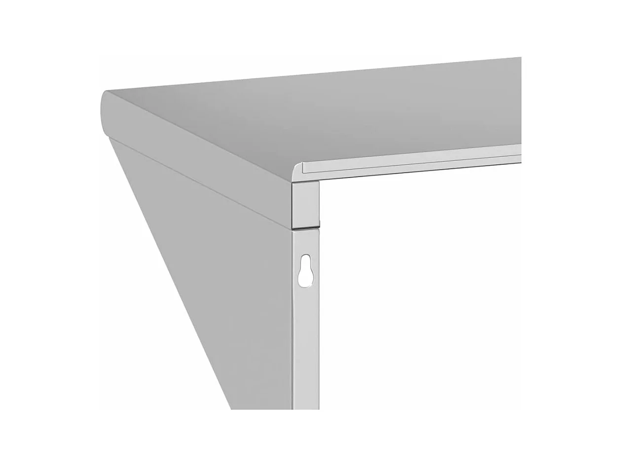 Mensola a Muro 100x30x31 cm Argento in Acciaio Inossidabile