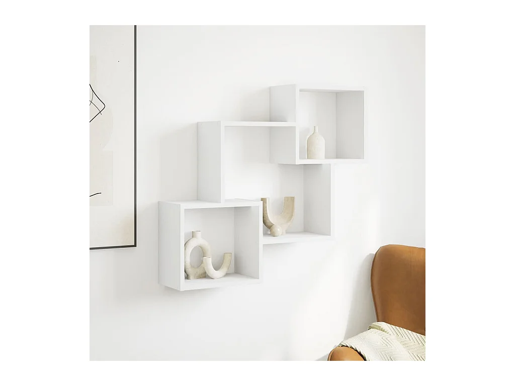 Mobile a Parete 78x18x71 cm Bianco in Legno Multistrato