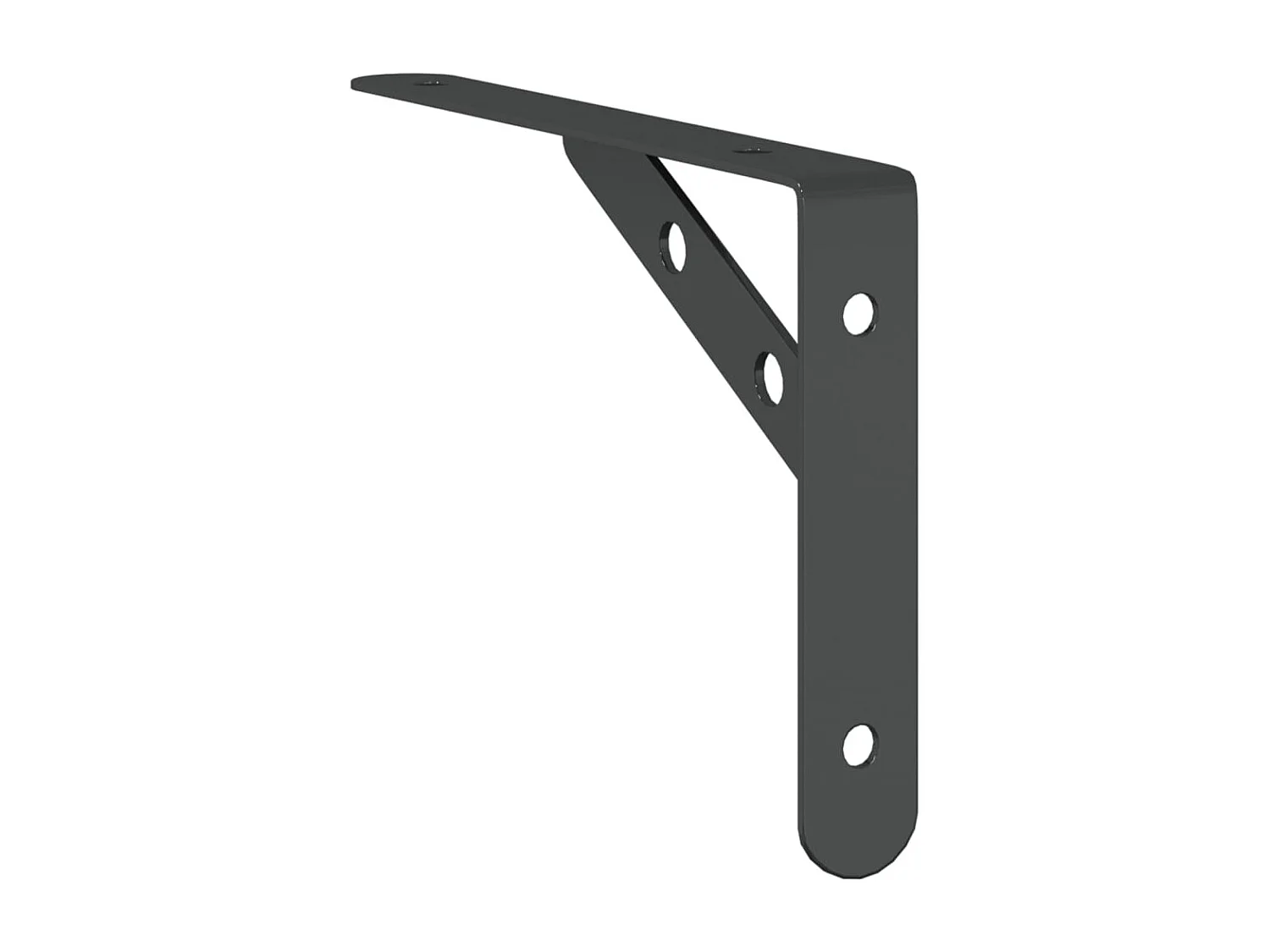 Supports d'étagères 4 pcs 20x2,5x14 cm noir acier inoxydable