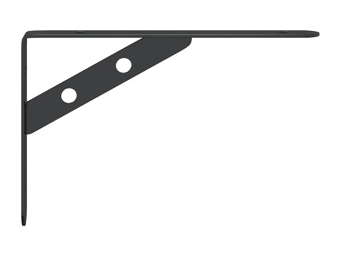 Supports d'étagères 4 pcs 20x2,5x14 cm noir acier inoxydable