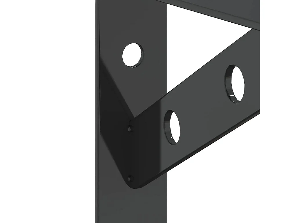 Supports d'étagères 4 pcs 20x2,5x14 cm noir acier inoxydable