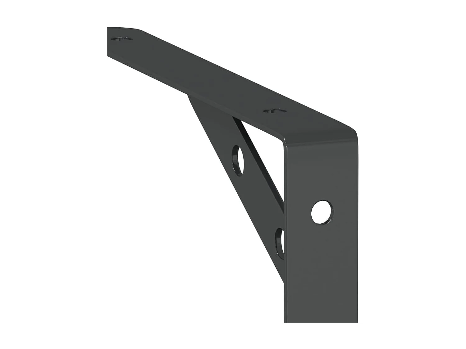 Supports d'étagères 4 pcs 20x2,5x14 cm noir acier inoxydable