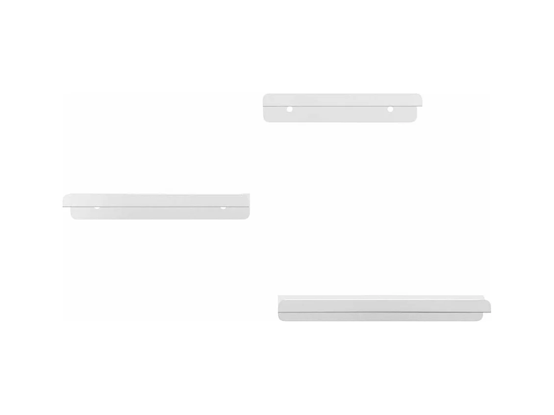 Prateleiras de parede 3 pcs aço inoxidável prateado