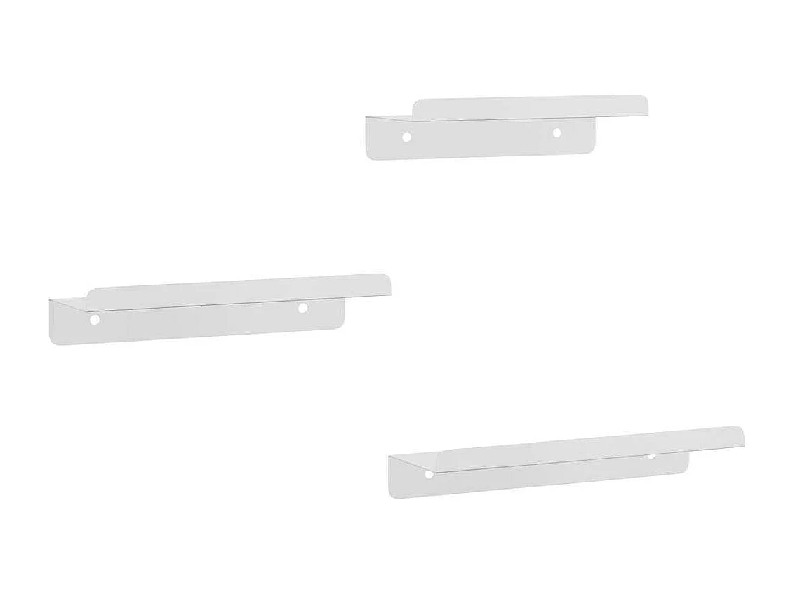 Étagères murales 3 pcs argenté acier inoxydable