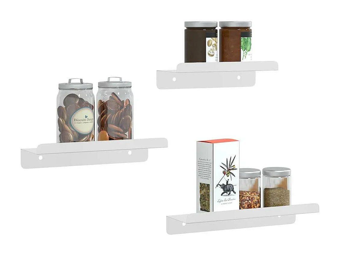 Étagères murales 3 pcs argenté acier inoxydable