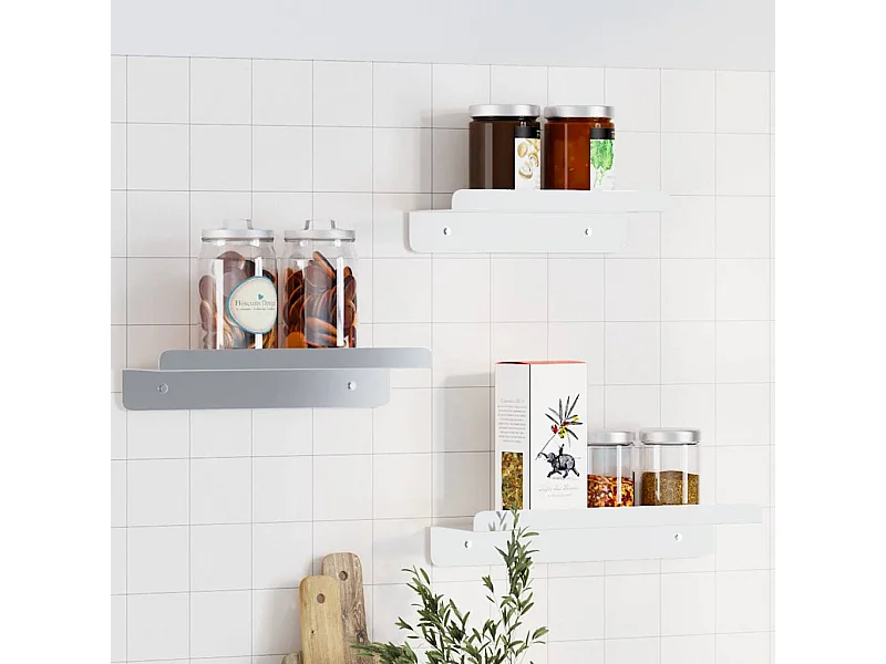 Prateleiras de parede 3 pcs aço inoxidável prateado