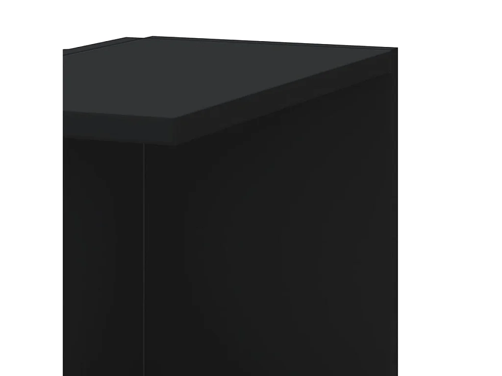 Estantería de pared de esquina madera negra 36,5x36,5x140 cm