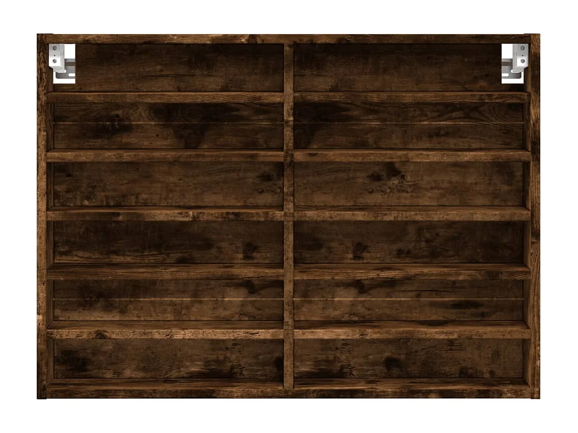 Armário vitrine 80x8,5x58 cm derivados madeira carvalho fumado