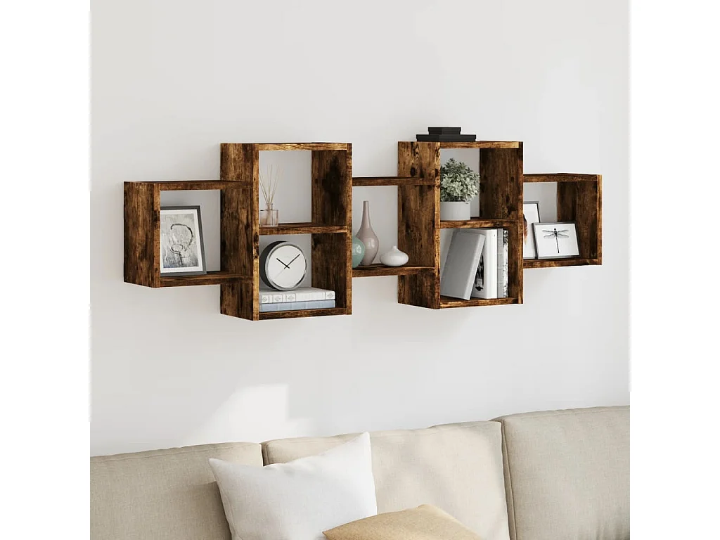 Mensola a Muro Rovere Fumo 129x18x42 cm in Truciolato