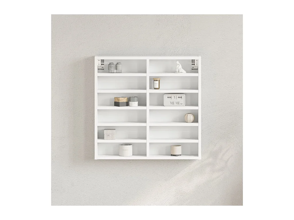 Armoire à vitrine blanc 60x8,5x58 cm bois d'ingénierie