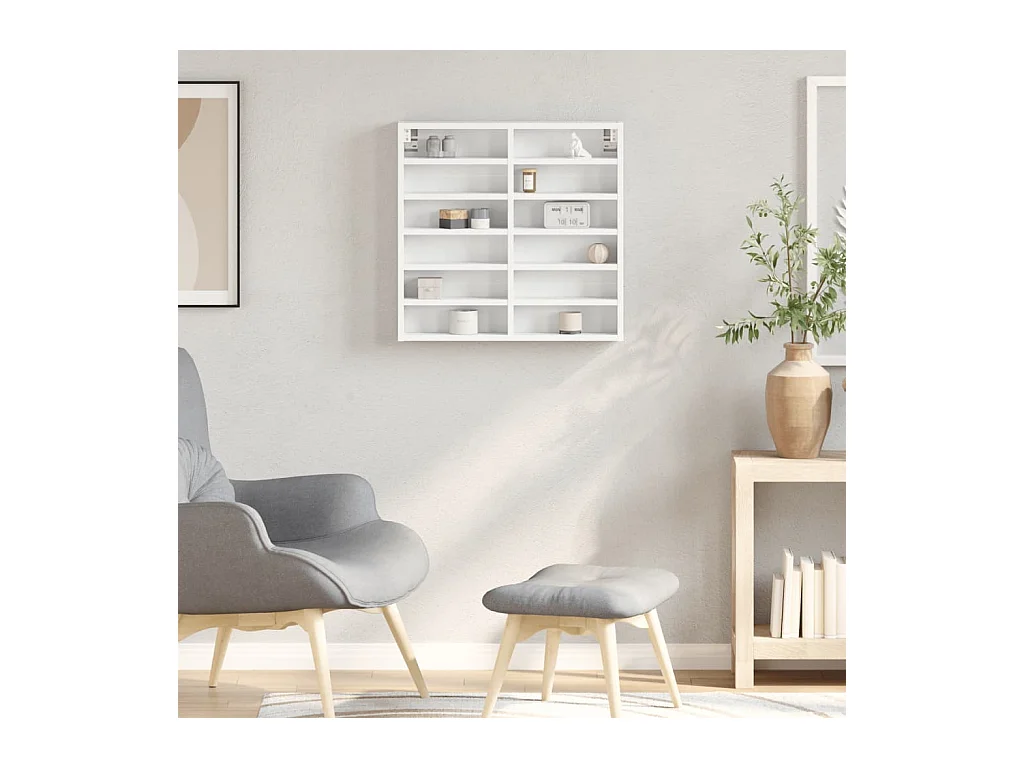 Armoire à vitrine blanc 60x8,5x58 cm bois d'ingénierie