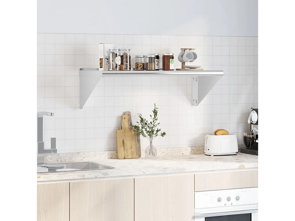 Étagère murale 100x45x31 cm argenté acier inoxydable