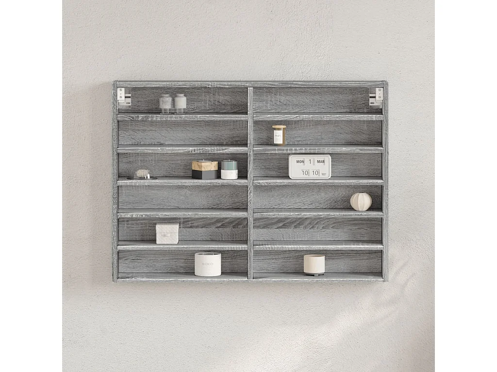Vitrinenschrank Grau Sonoma 80x8,5x58 cm Holzwerkstoff