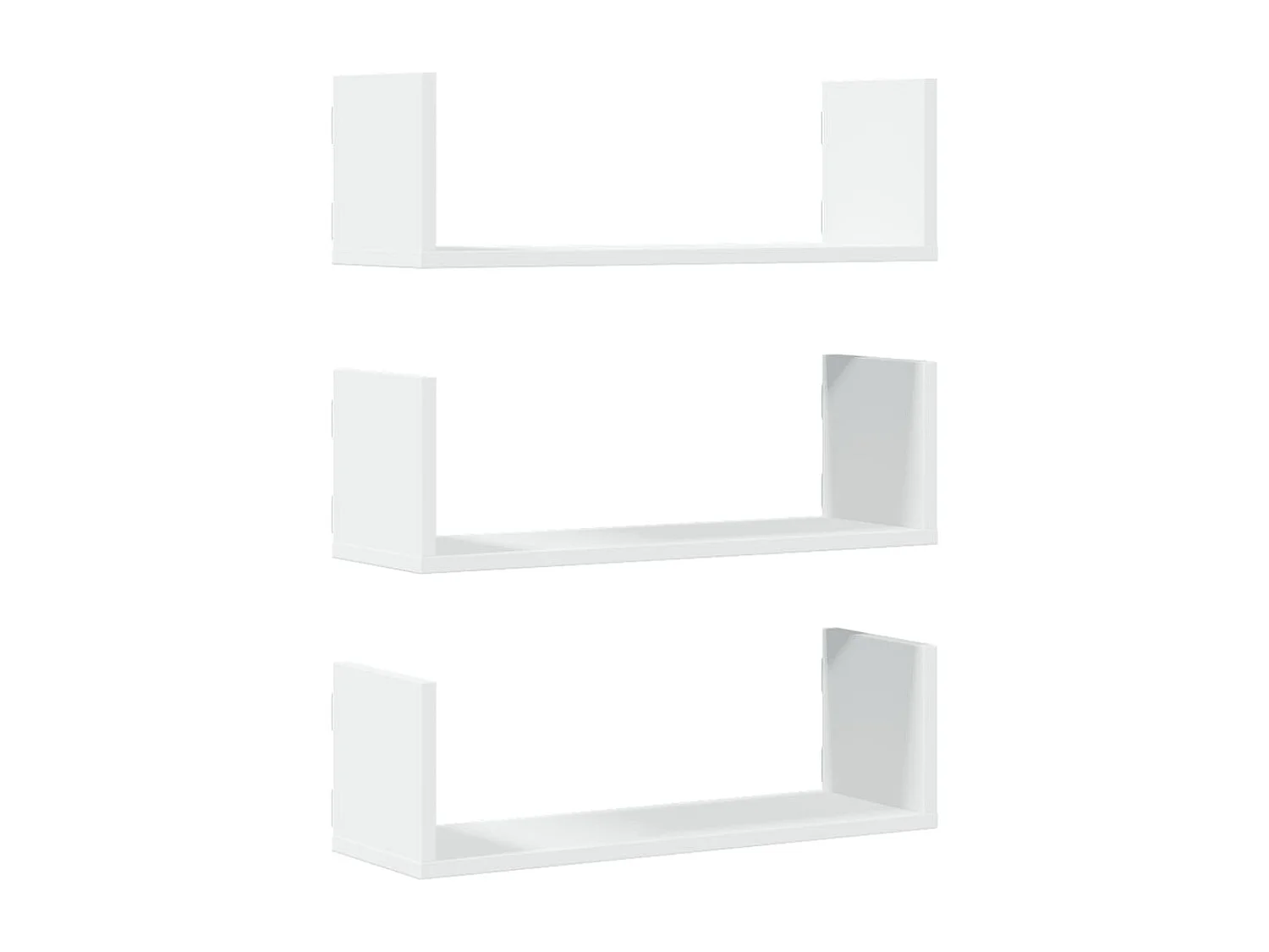 Estantes de pared 2 uds madera ingeniería blanca 58x18x18 cm