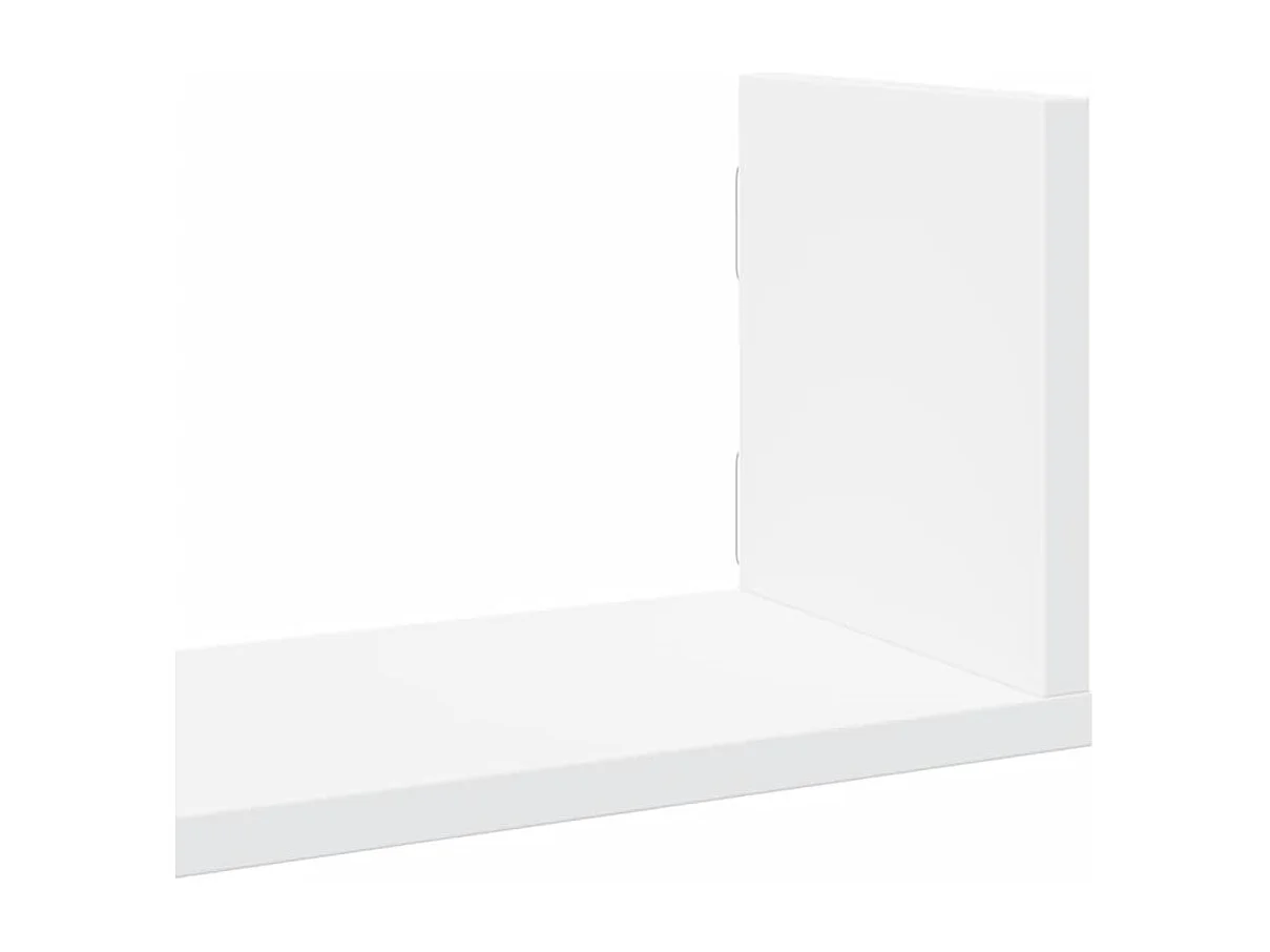 Estantes de pared 2 uds madera ingeniería blanca 58x18x18 cm