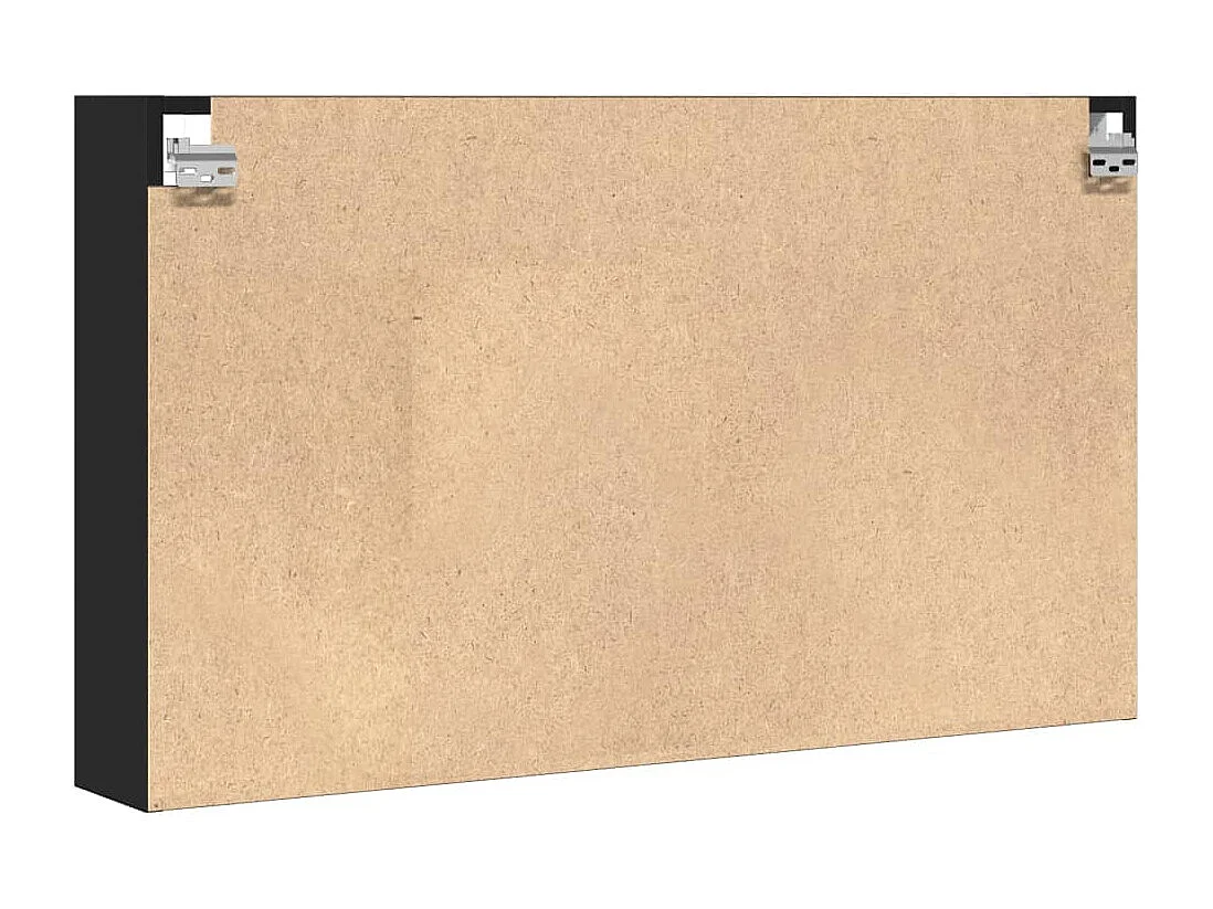 Armoire à vitrine noir 100x15x58 cm bois d'ingénierie