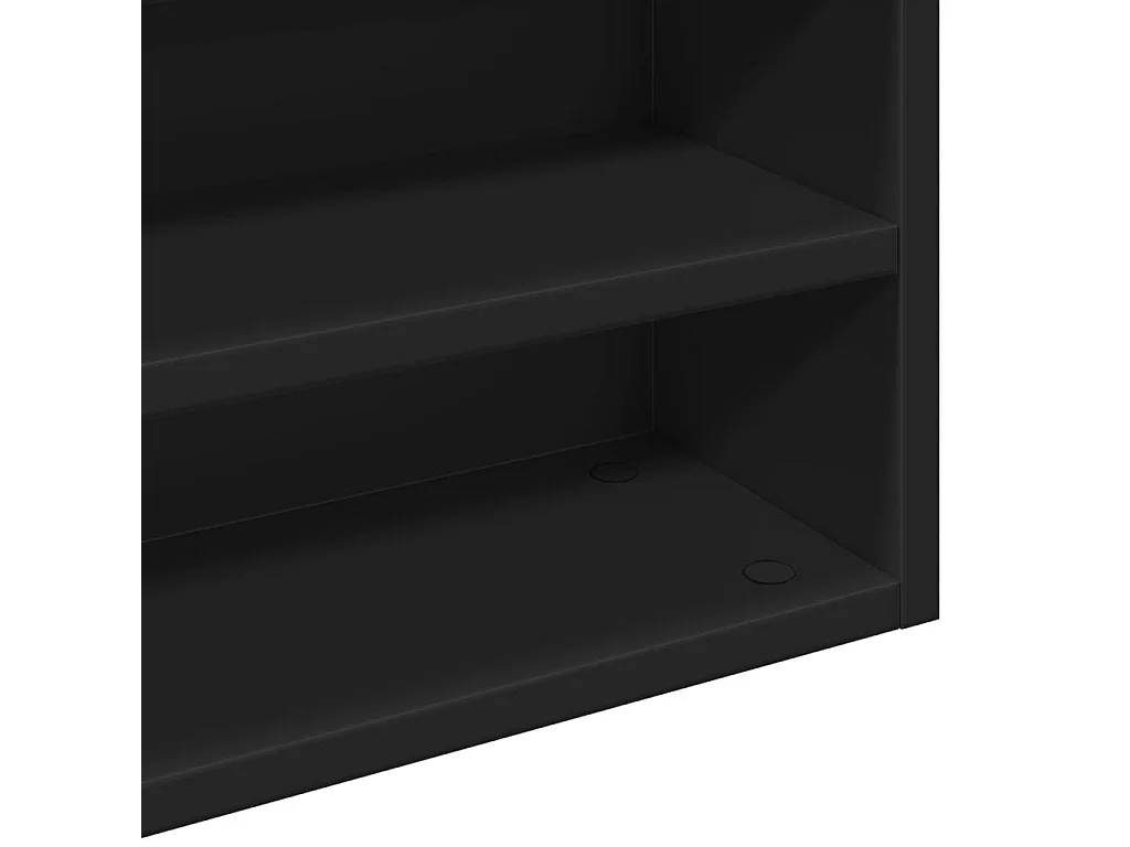 Armoire à vitrine noir 100x15x58 cm bois d'ingénierie