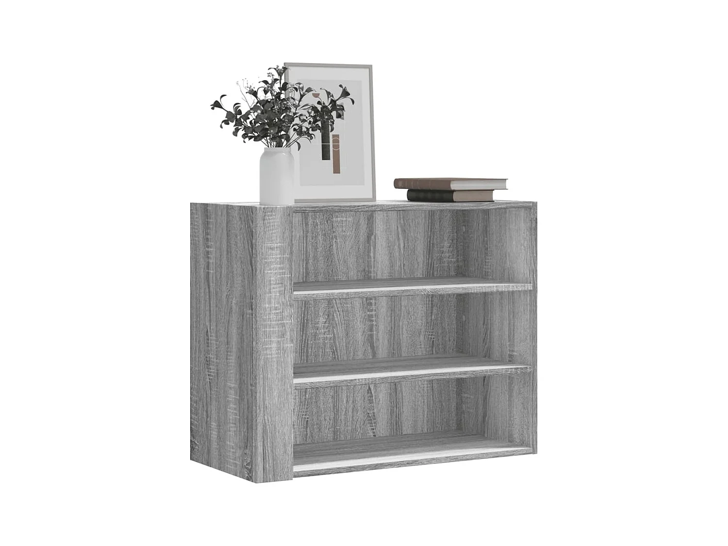 Wandregal Grau Sonoma 75x35x60 cm Holzwerkstoff