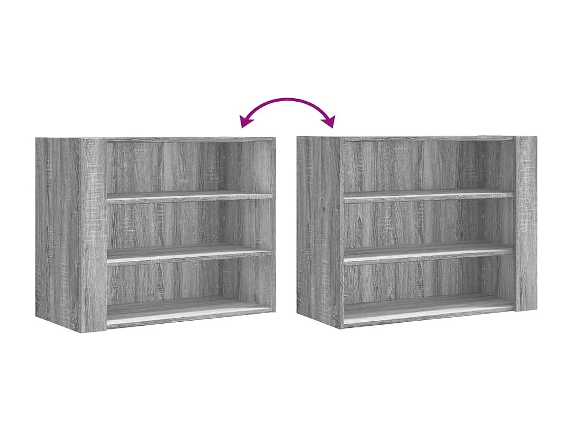 Armoire murale sonoma gris 75x35x60 cm bois d'ingénierie