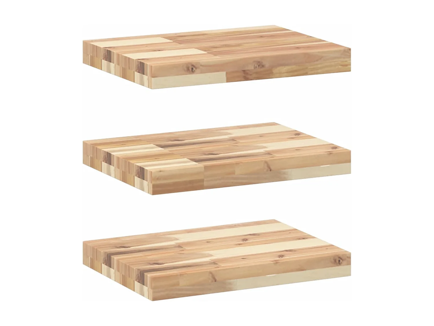 Étagères flottantes 3 pcs 60x30x4 cm acacia massif non traité