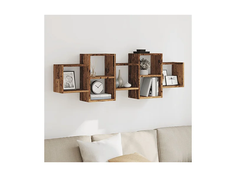 Wandregal Altholz-Optik 129x18x42 cm Holzwerkstoff