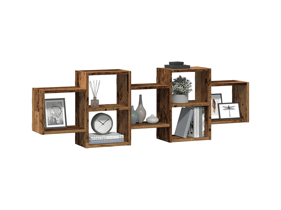 Scaffale a Parete Legno Vecchio 129x18x42 cm in Truciolato