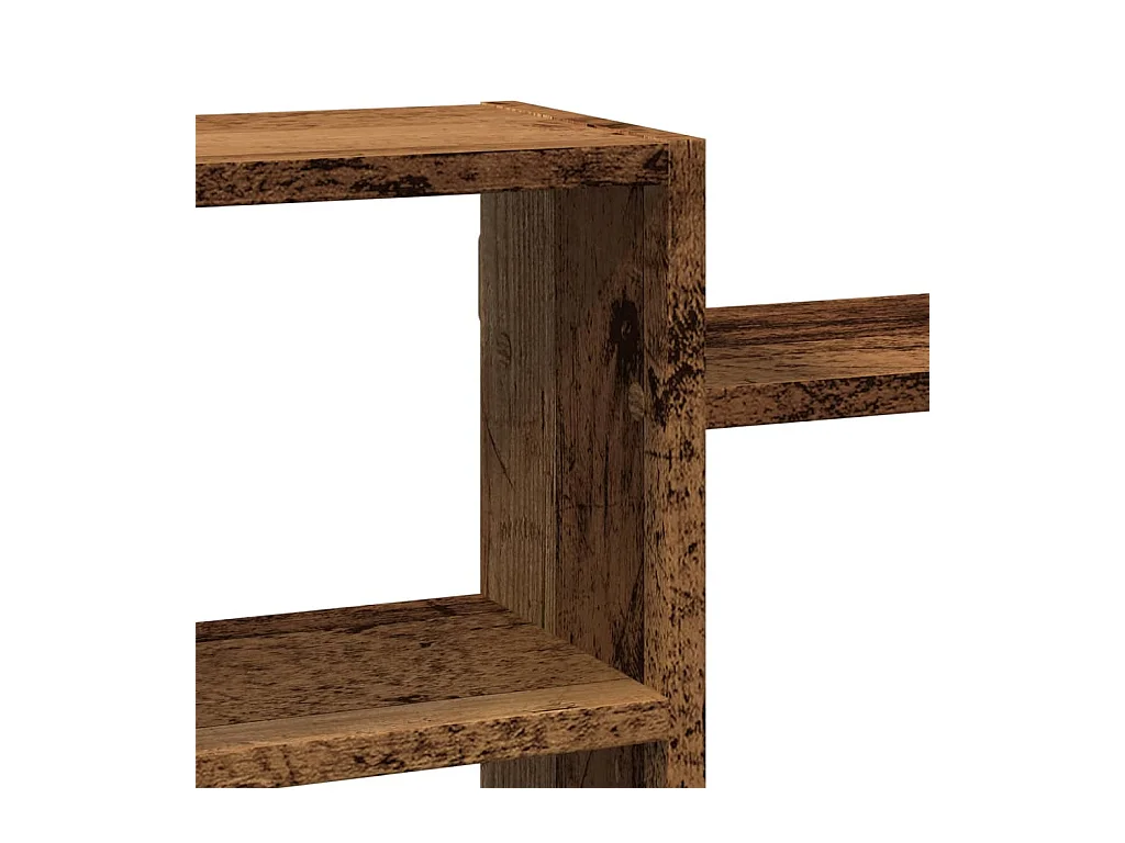 Wandschap 129x18x42 cm bewerkt hout oud houtkleurig