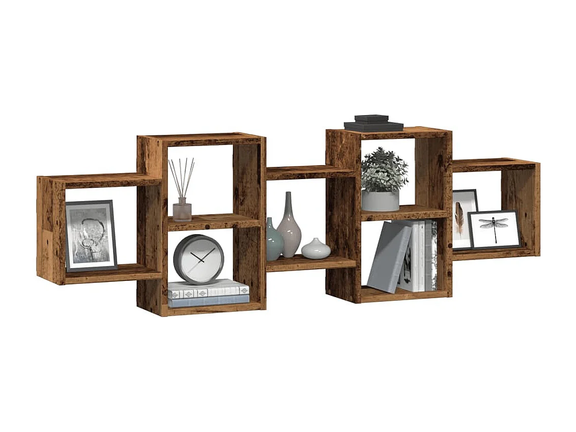 Étagère murale vieux bois 129x18x42 cm bois d'ingénierie